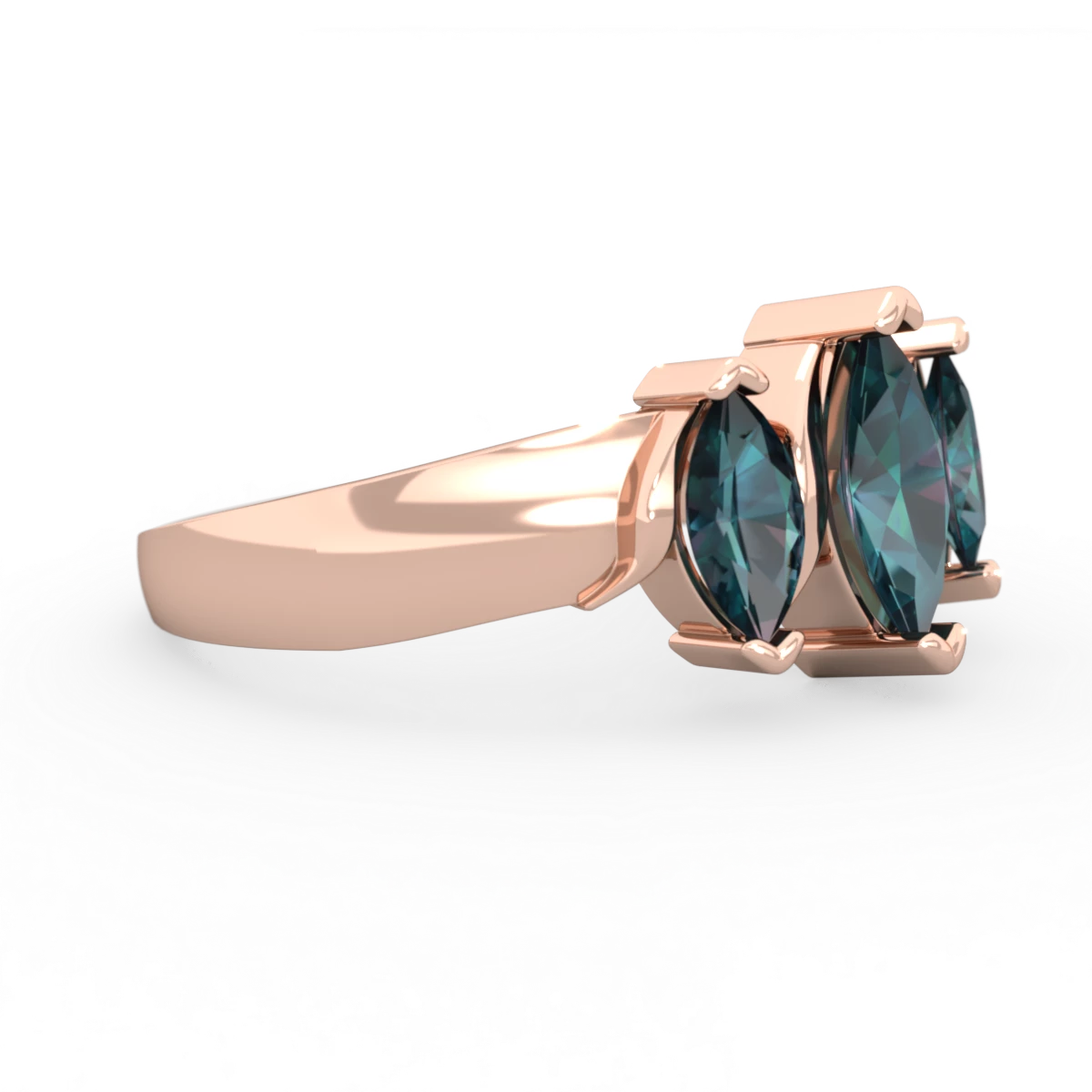Alexandrite Three Peeks 14K Rose Gold ring R2433