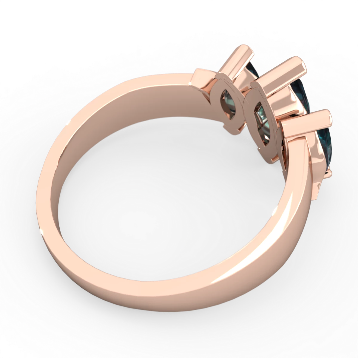 Alexandrite Three Peeks 14K Rose Gold ring R2433