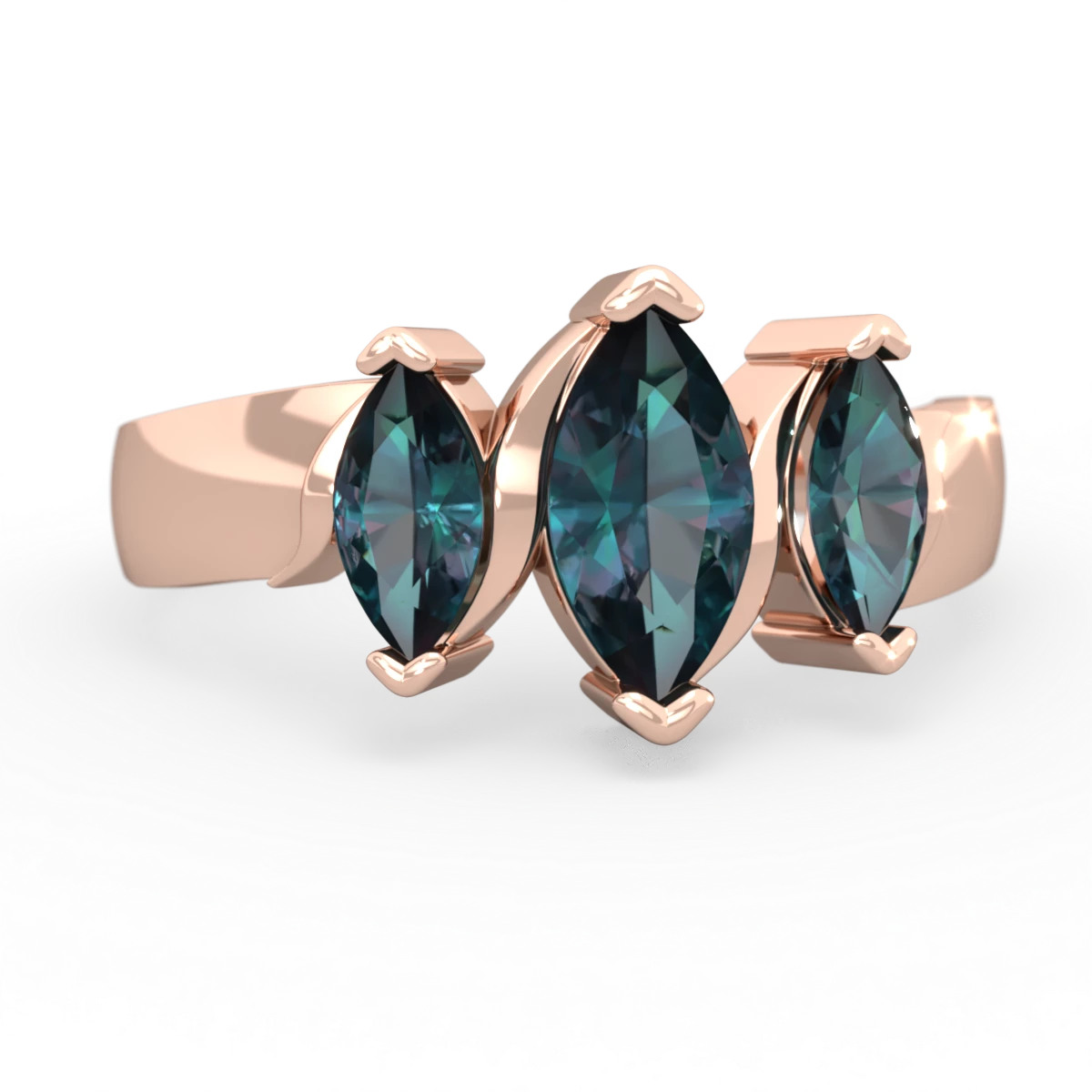Alexandrite Three Peeks 14K Rose Gold ring R2433