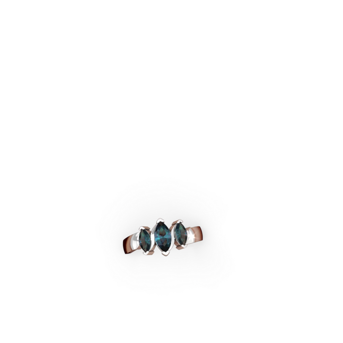 Alexandrite Three Peeks 14K White Gold ring R2433