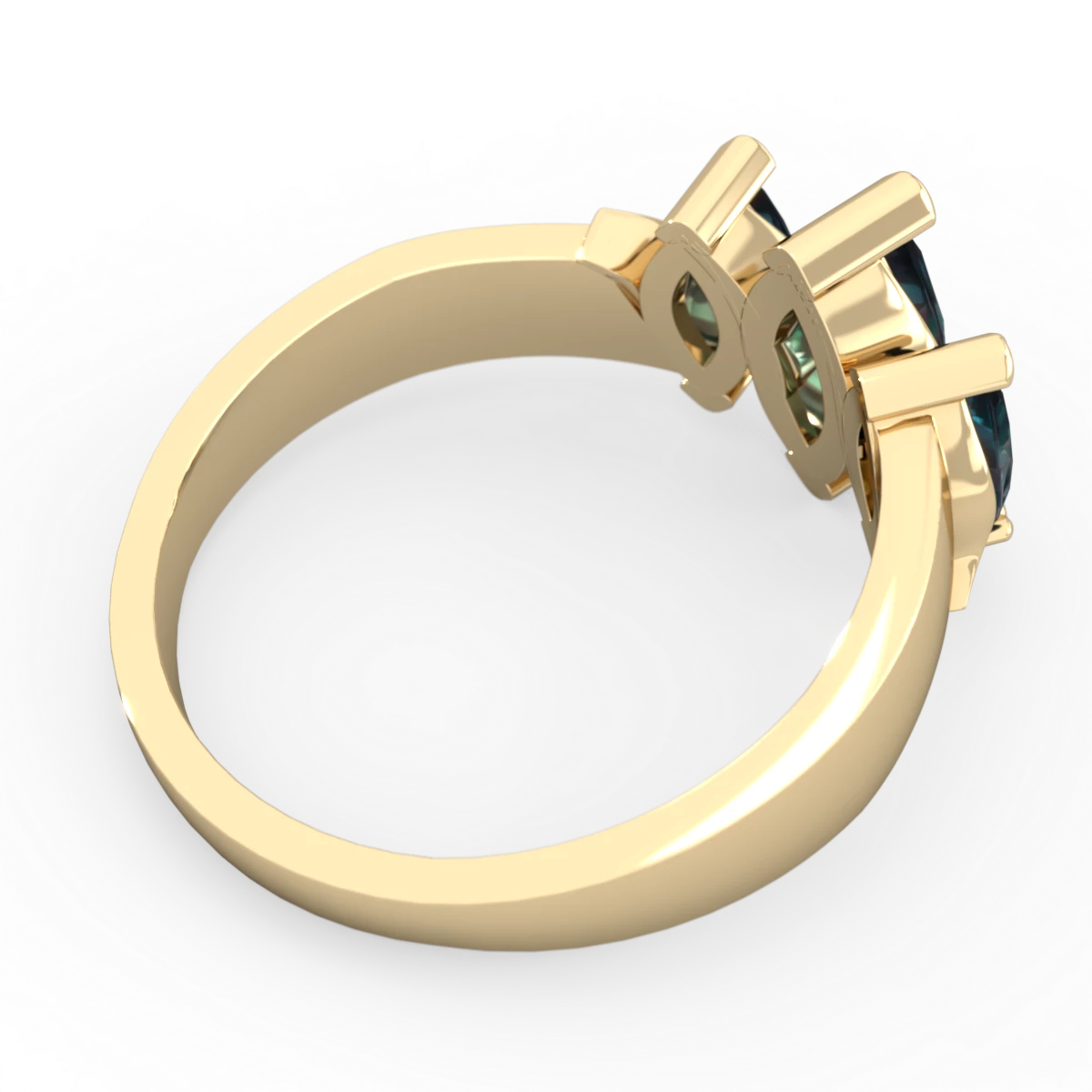 Alexandrite Three Peeks 14K Yellow Gold ring R2433