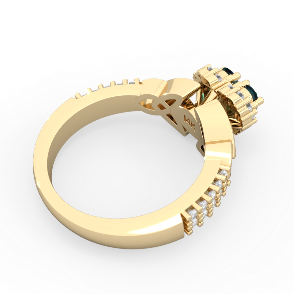 Alexandrite Celtic Knot Two Hearts As One 14K Yellow Gold ring R2644HRT