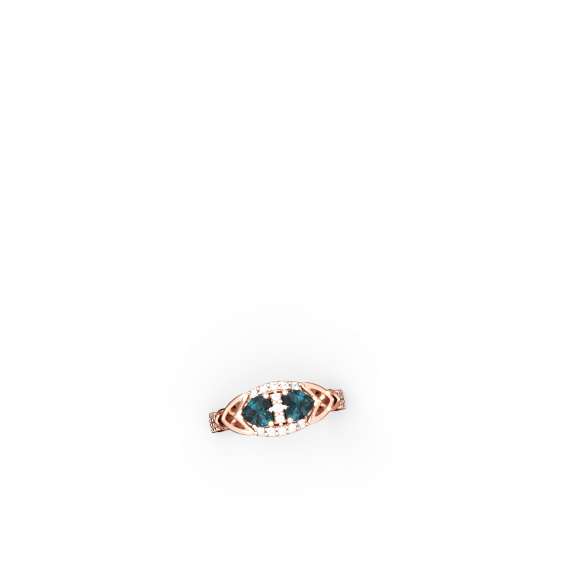 Alexandrite Sparkling Celtic Knot 14K Rose Gold ring R2645