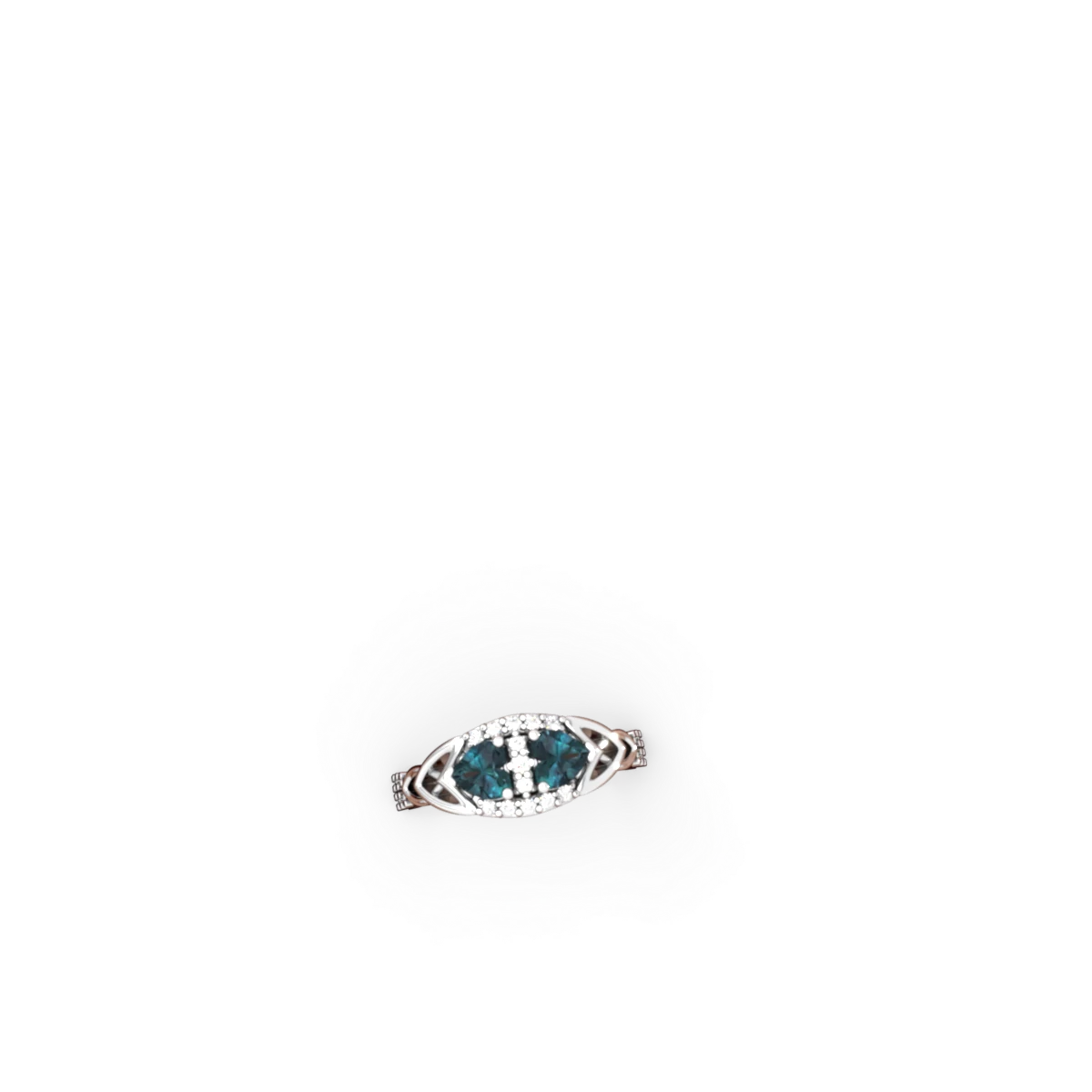 Alexandrite Sparkling Celtic Knot 14K White Gold ring R2645