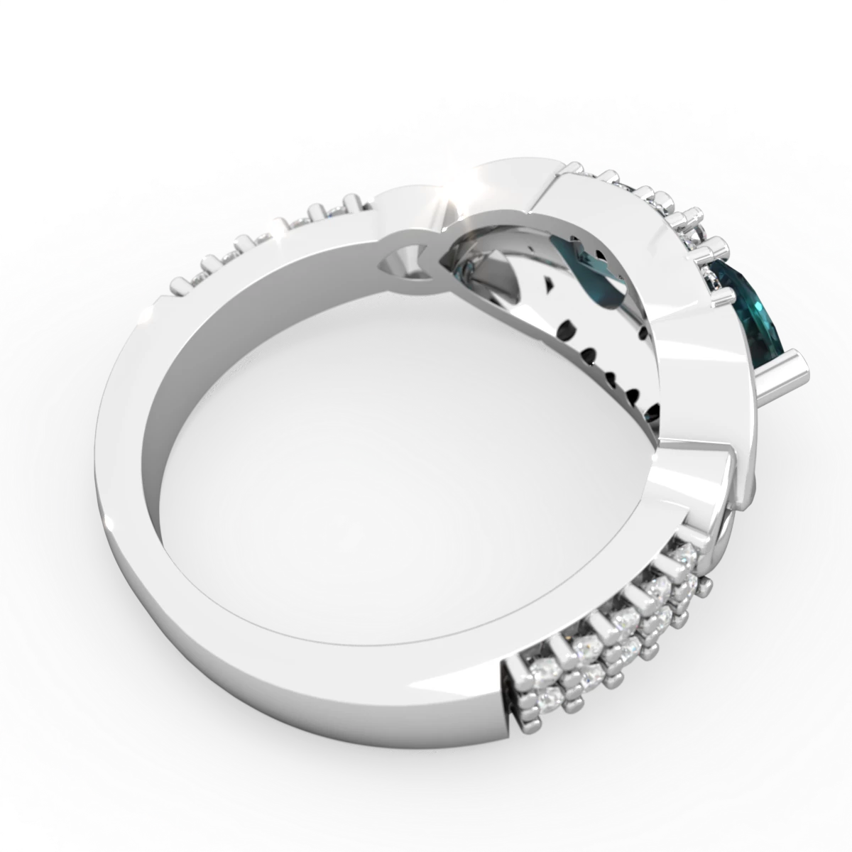 Alexandrite Sparkling Celtic Knot 14K White Gold ring R2645