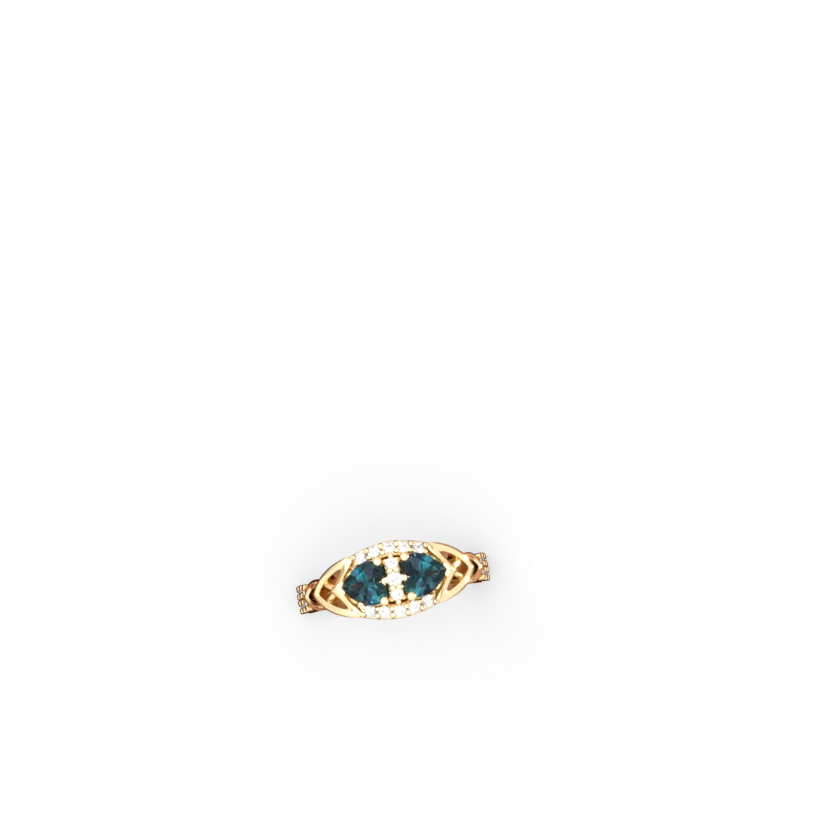 Alexandrite Sparkling Celtic Knot 14K Yellow Gold ring R2645