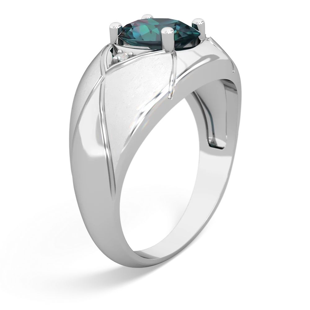Alexandrite Men's Crossroads 14K White Gold ring R0361