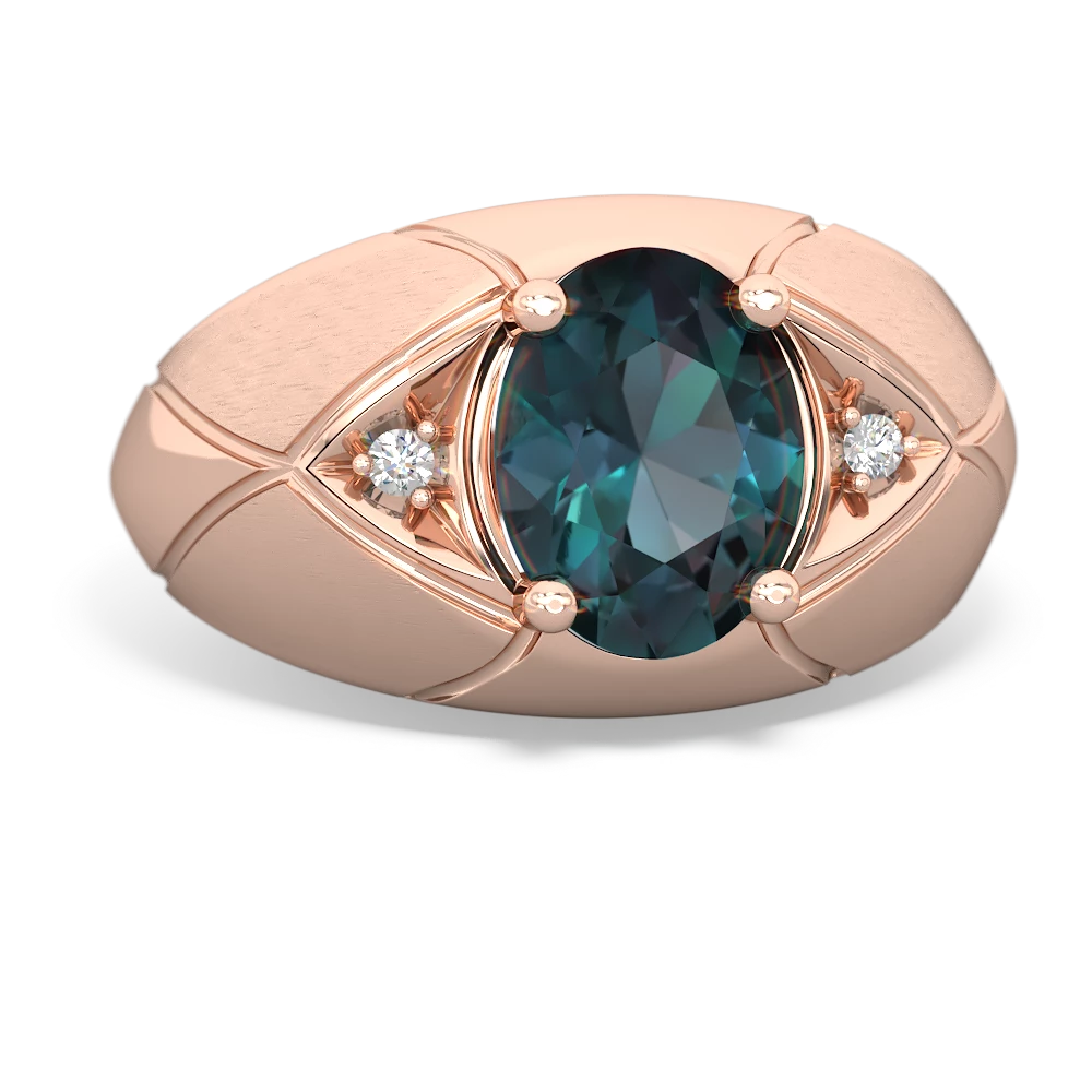 Alexandrite Men's Crossroads 14K Rose Gold ring R0361