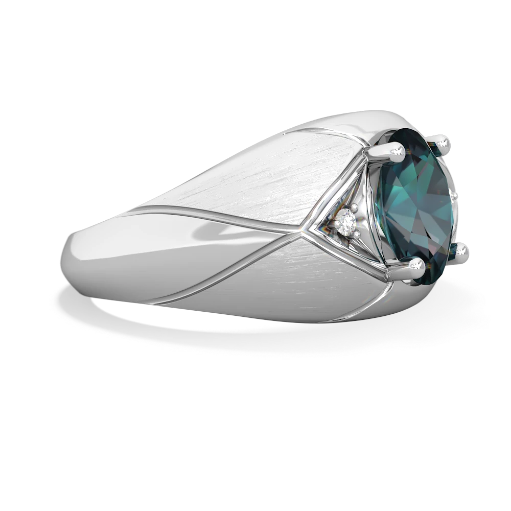 Alexandrite Men's Crossroads 14K White Gold ring R0361