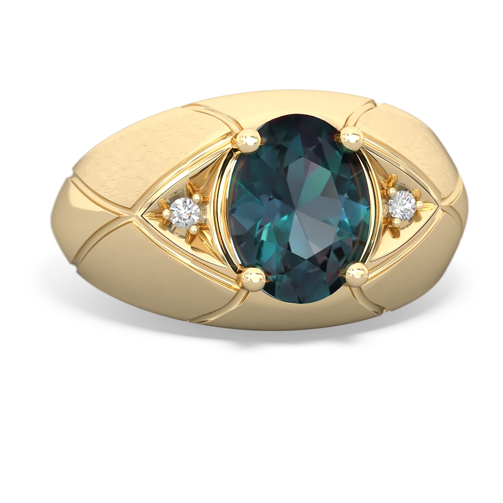 Alexandrite Men's Crossroads 14K Yellow Gold ring R0361