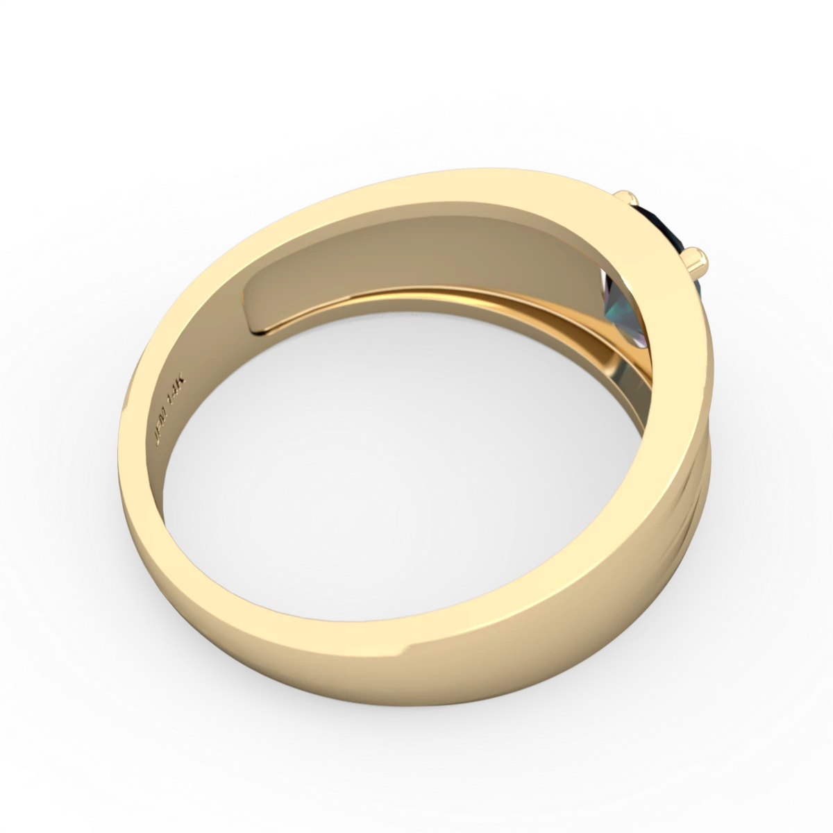 Alexandrite Men's Two Lane 14K Yellow Gold ring R0363