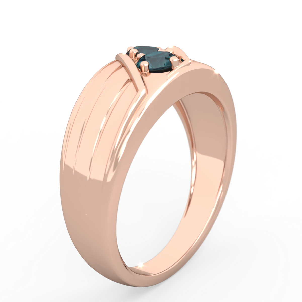 Alexandrite Men's Streamline 14K Rose Gold ring R0460