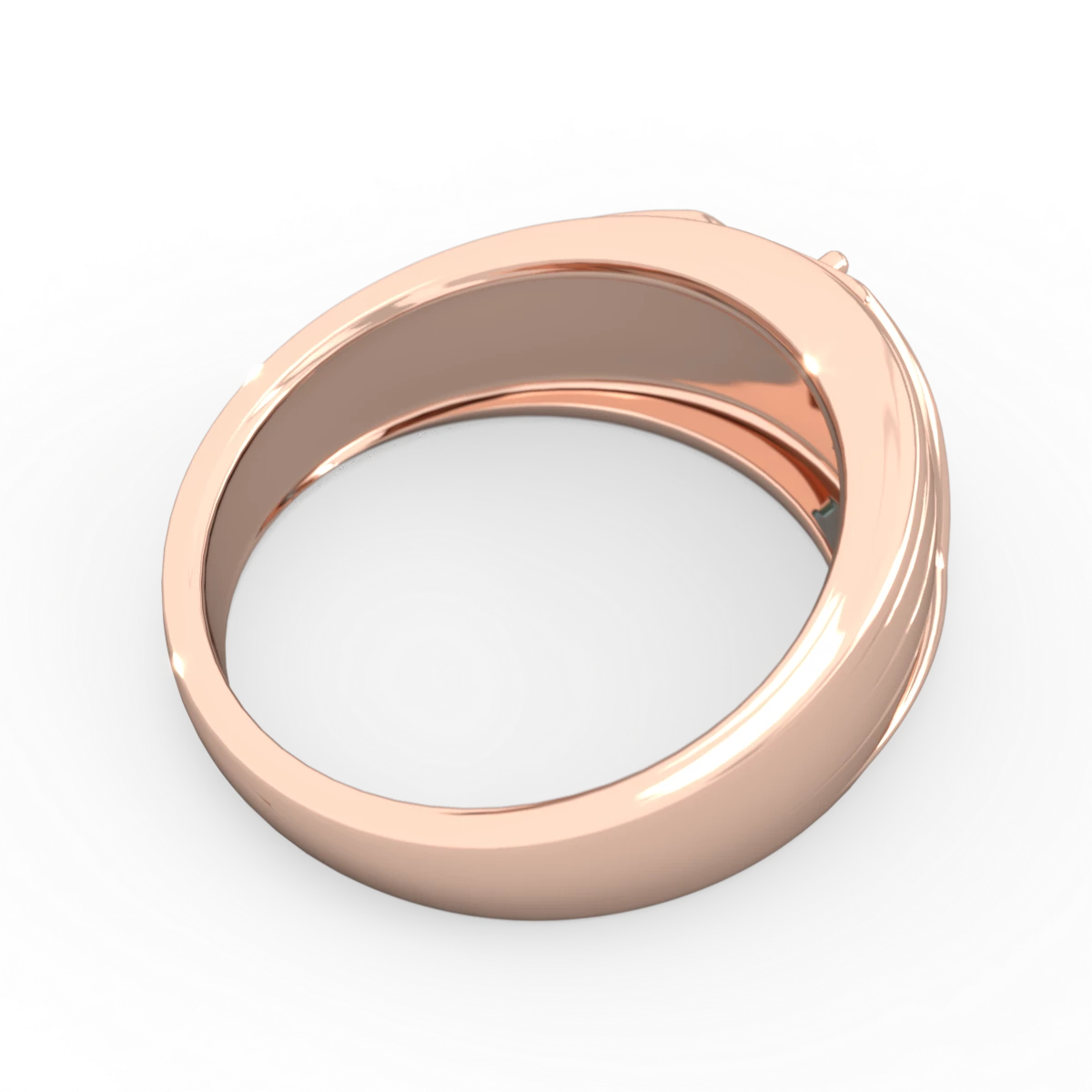 Alexandrite Men's Streamline 14K Rose Gold ring R0460