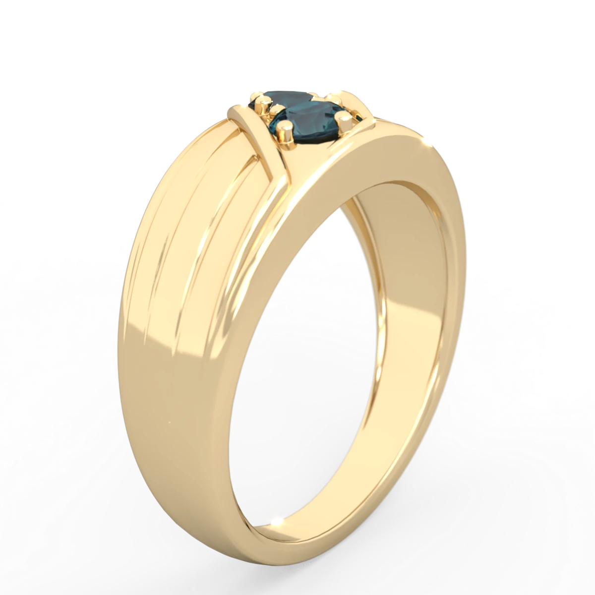 Alexandrite Men's Streamline 14K Yellow Gold ring R0460