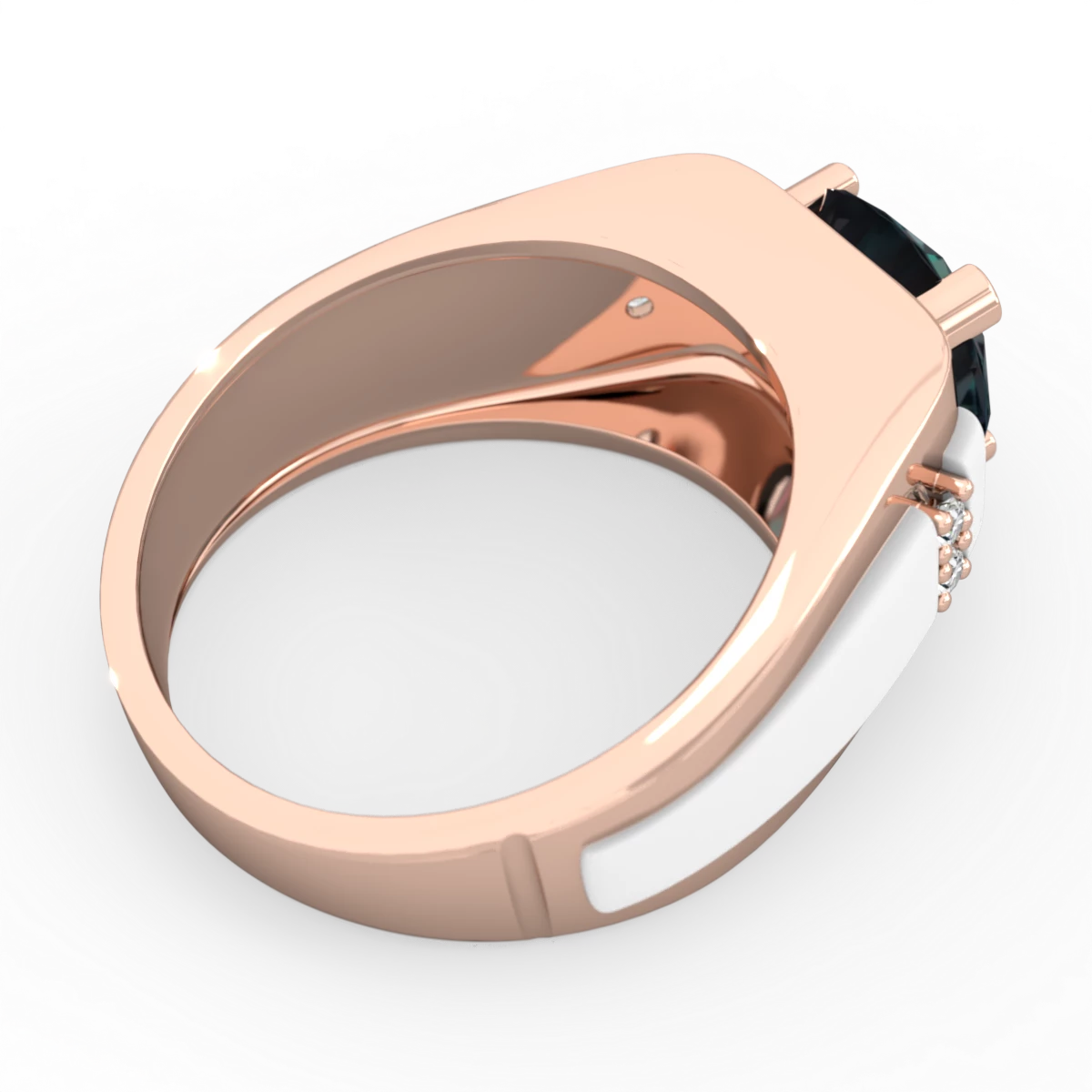 Alexandrite Men's 9Mm Round 14K Rose Gold ring R1822