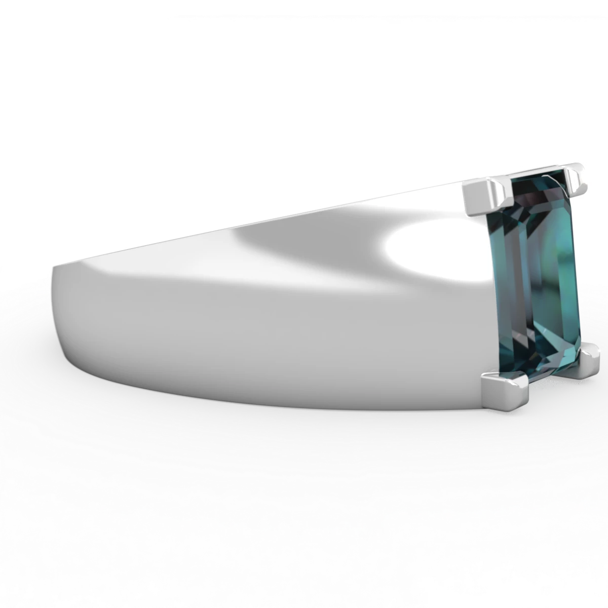 Alexandrite Men's 14K White Gold ring R1836