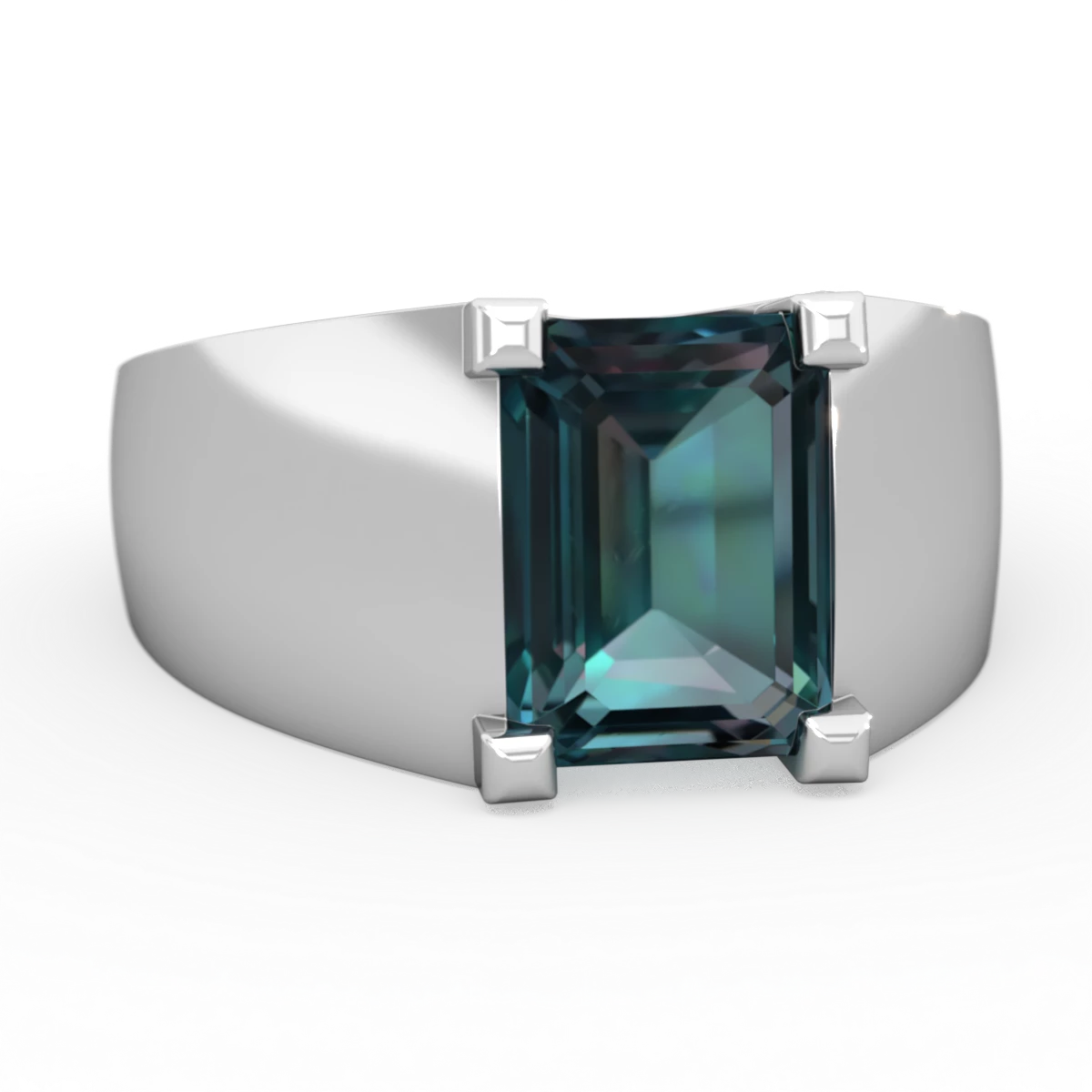 Alexandrite Men's 14K White Gold ring R1836