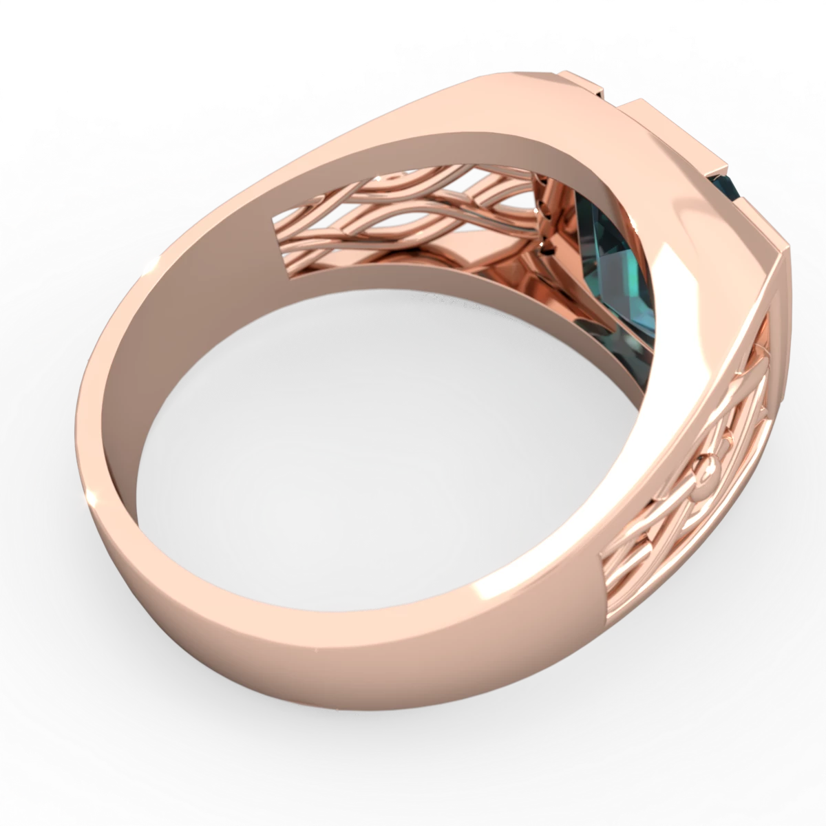Alexandrite Men's Vine 14K Rose Gold ring R0490