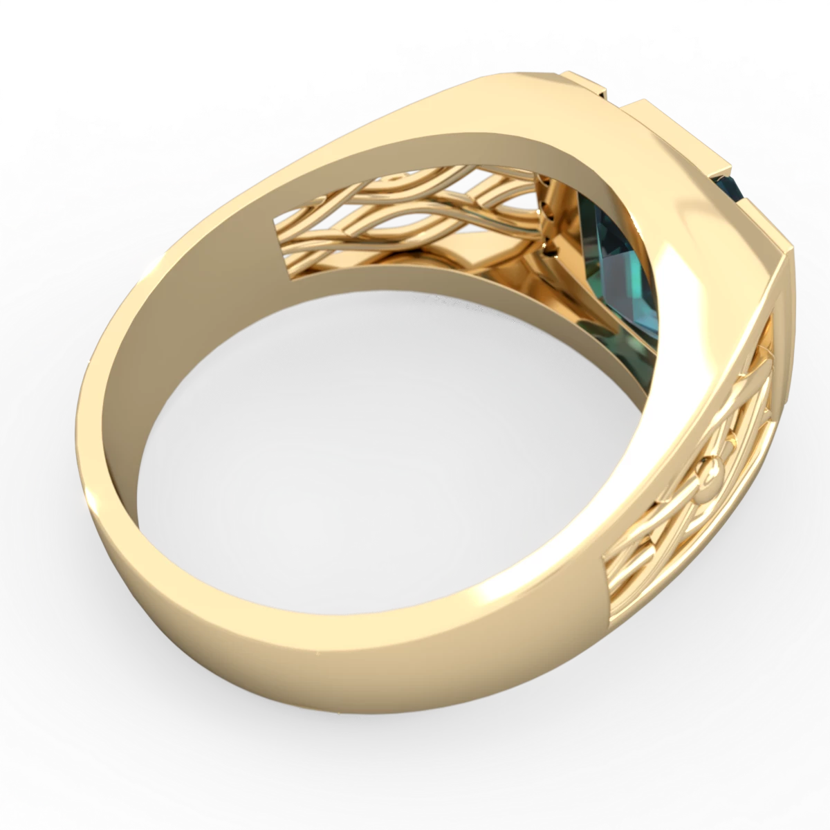 Alexandrite Men's Vine 14K Yellow Gold ring R0490