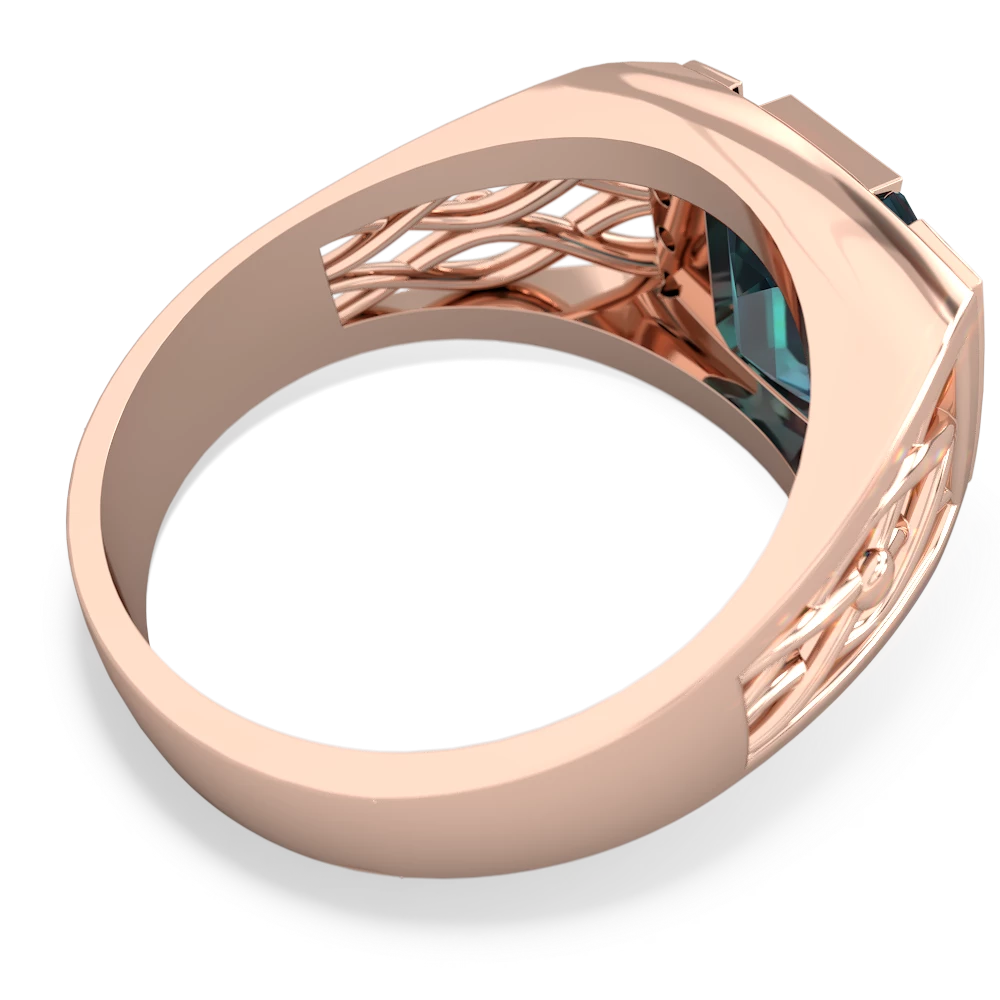 Alexandrite Men's Vine 14K Rose Gold ring R0490