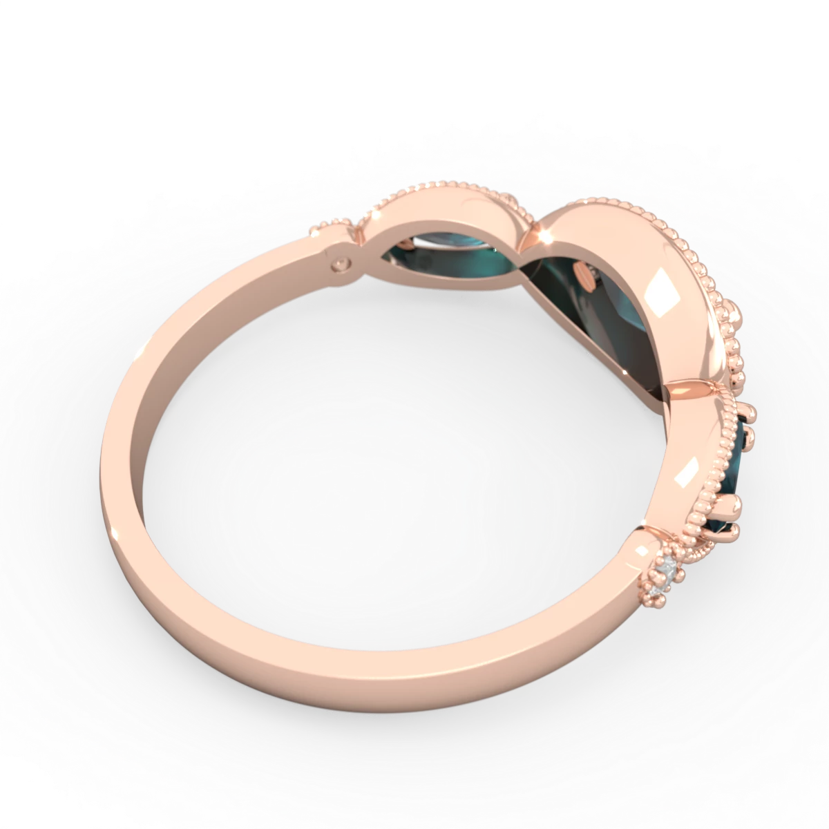 Alexandrite Milgrain Marquise 14K Rose Gold ring R5700