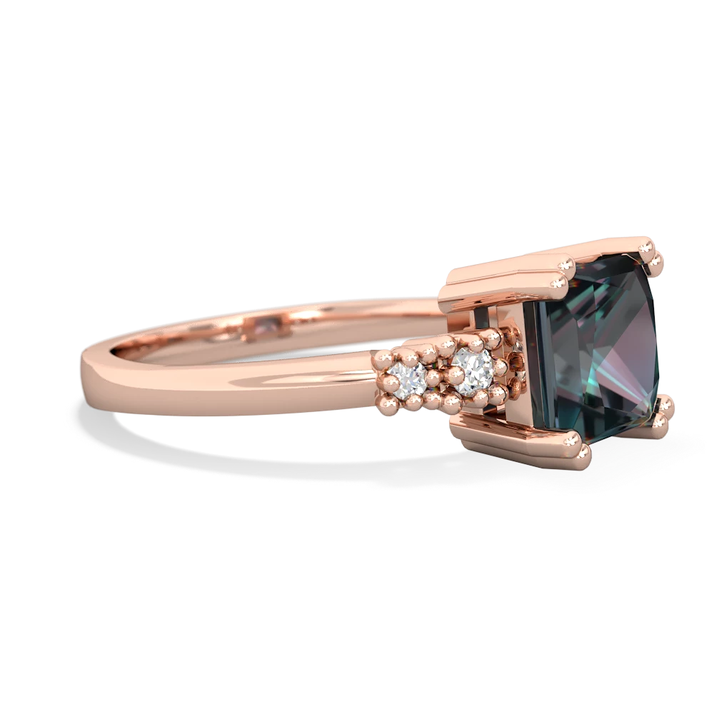 Alexandrite Art Deco Princess 14K Rose Gold ring R2014