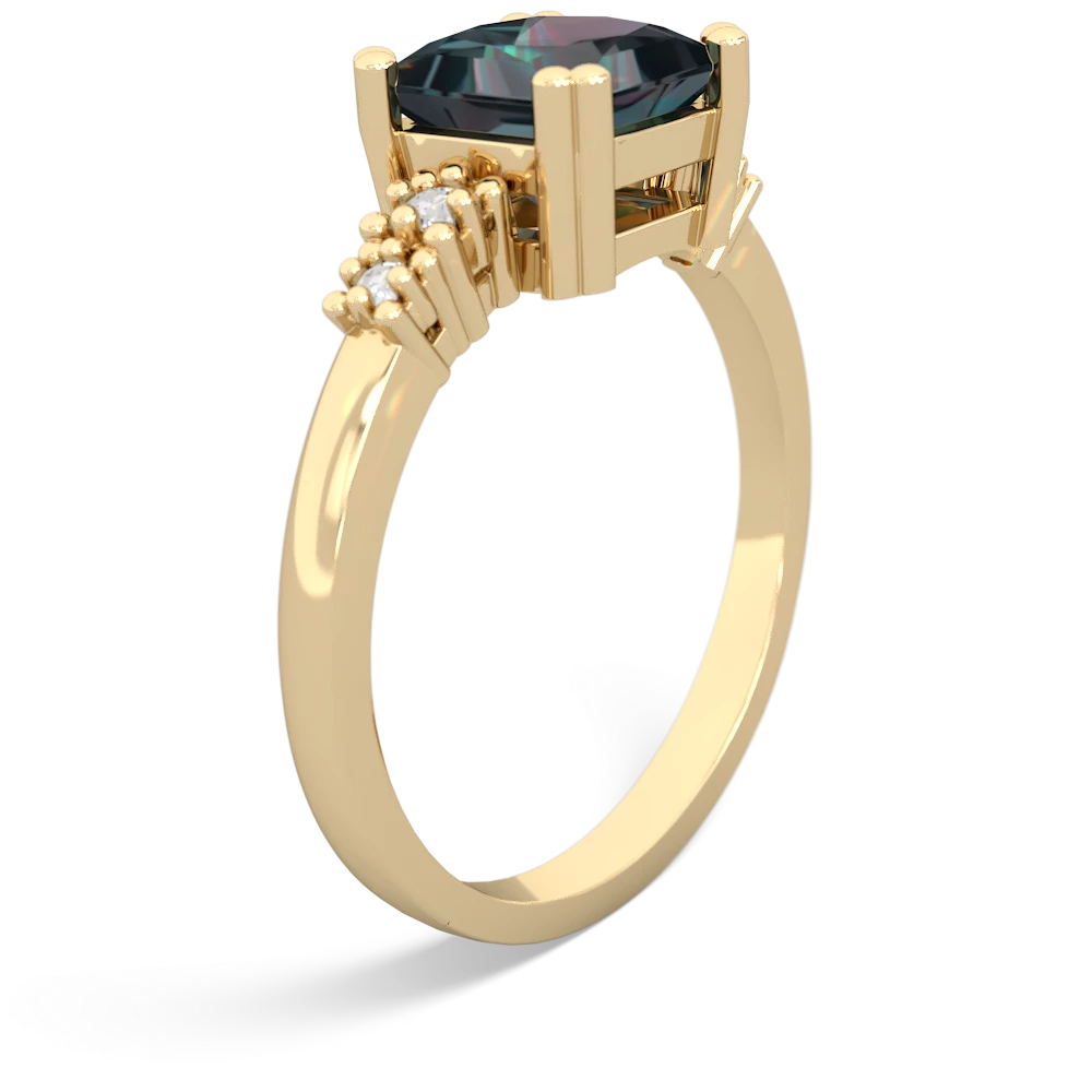 Alexandrite Art Deco Princess 14K Yellow Gold ring R2014