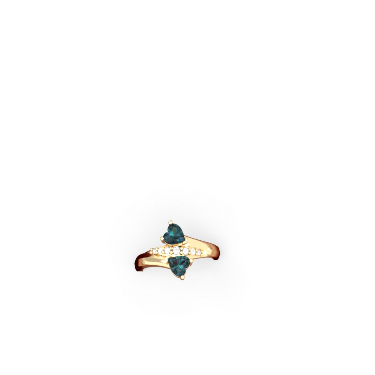 Alexandrite Heart To Heart 14K Yellow Gold ring R2064