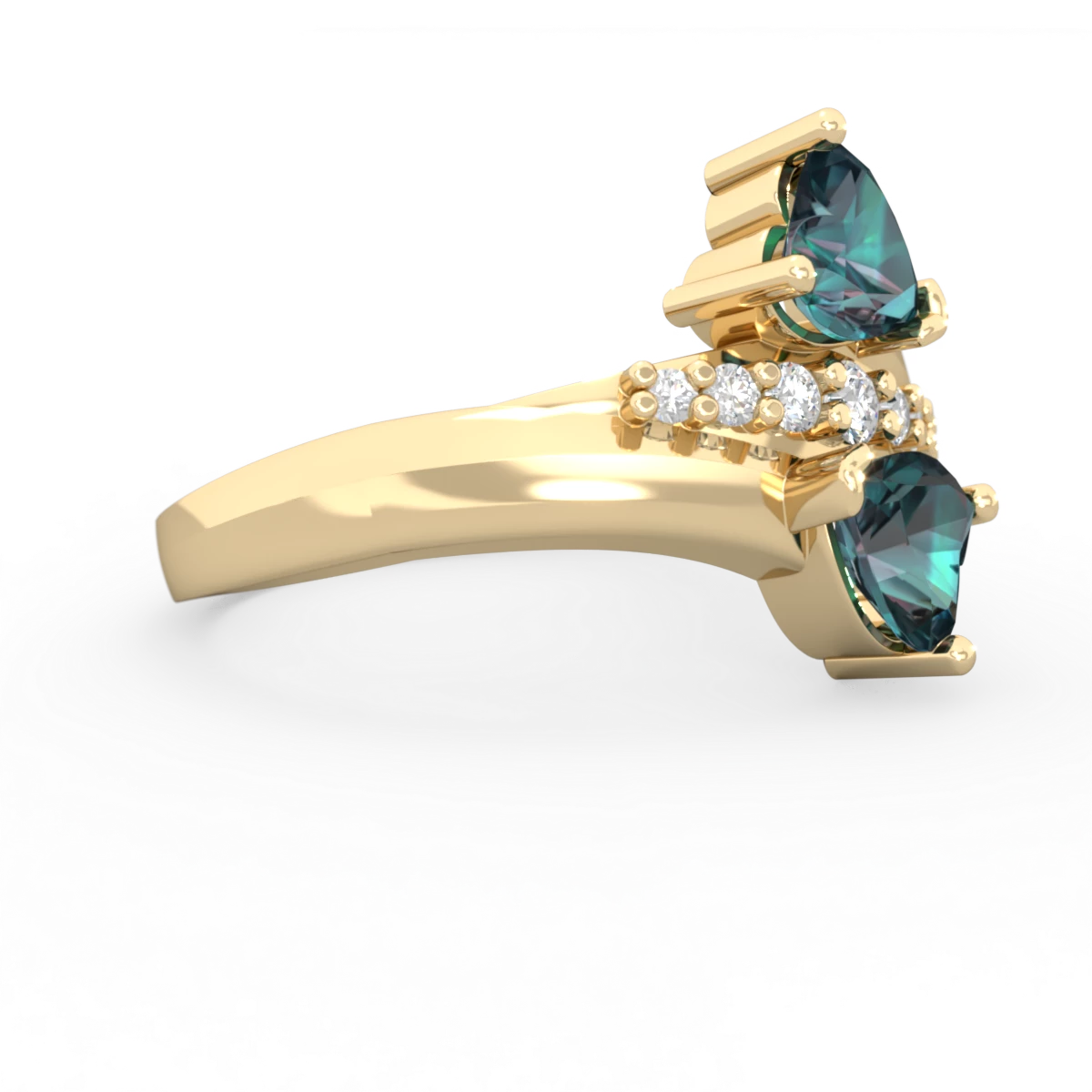 Alexandrite Heart To Heart 14K Yellow Gold ring R2064