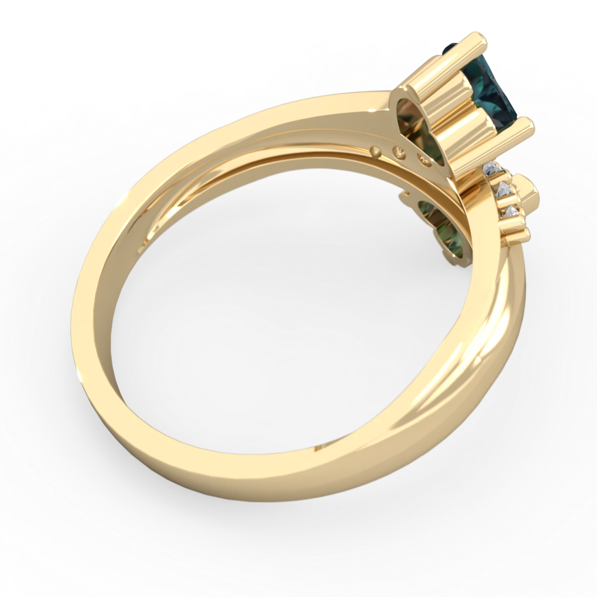 Alexandrite Heart To Heart 14K Yellow Gold ring R2064