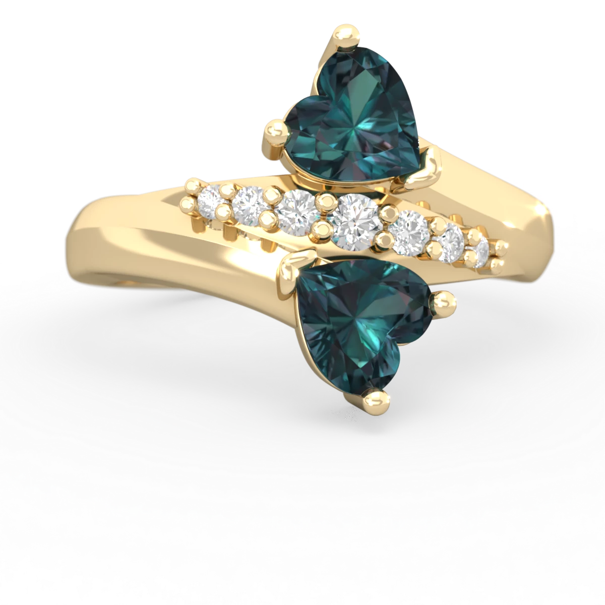 Alexandrite Heart To Heart 14K Yellow Gold ring R2064