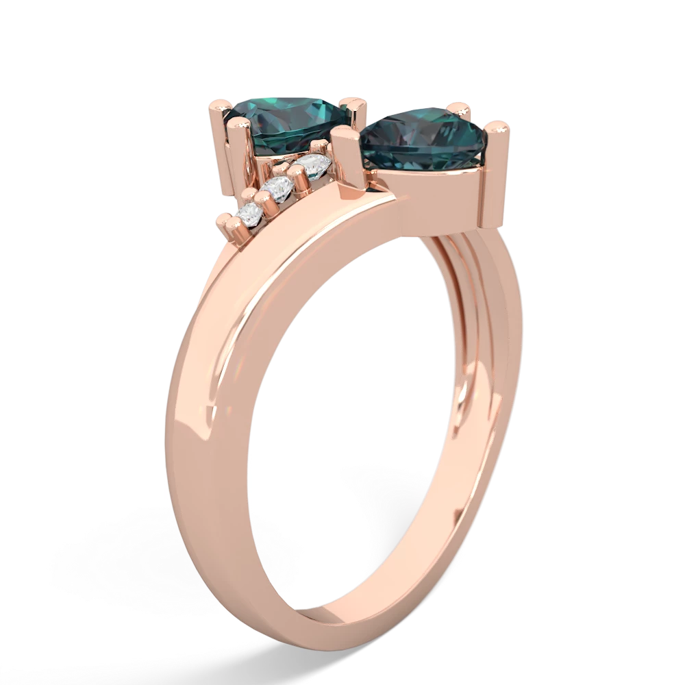 Alexandrite Heart To Heart 14K Rose Gold ring R2064