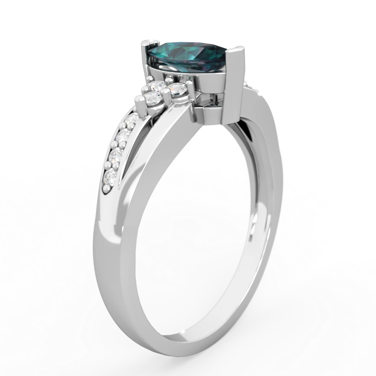 Alexandrite Royal Marquise 14K White Gold ring R2343