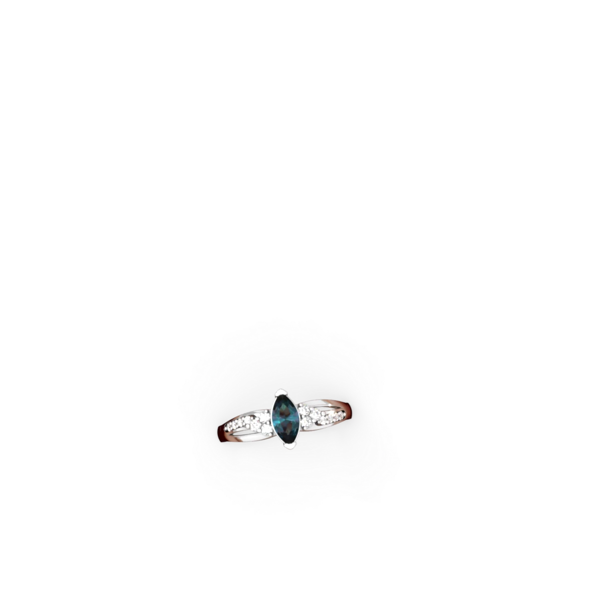 Alexandrite Royal Marquise 14K White Gold ring R2343