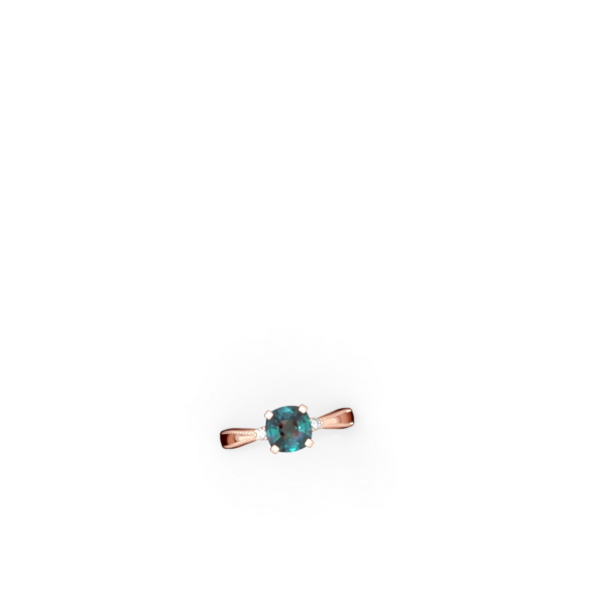 Alexandrite Cushion Rope 14K Rose Gold ring R2484