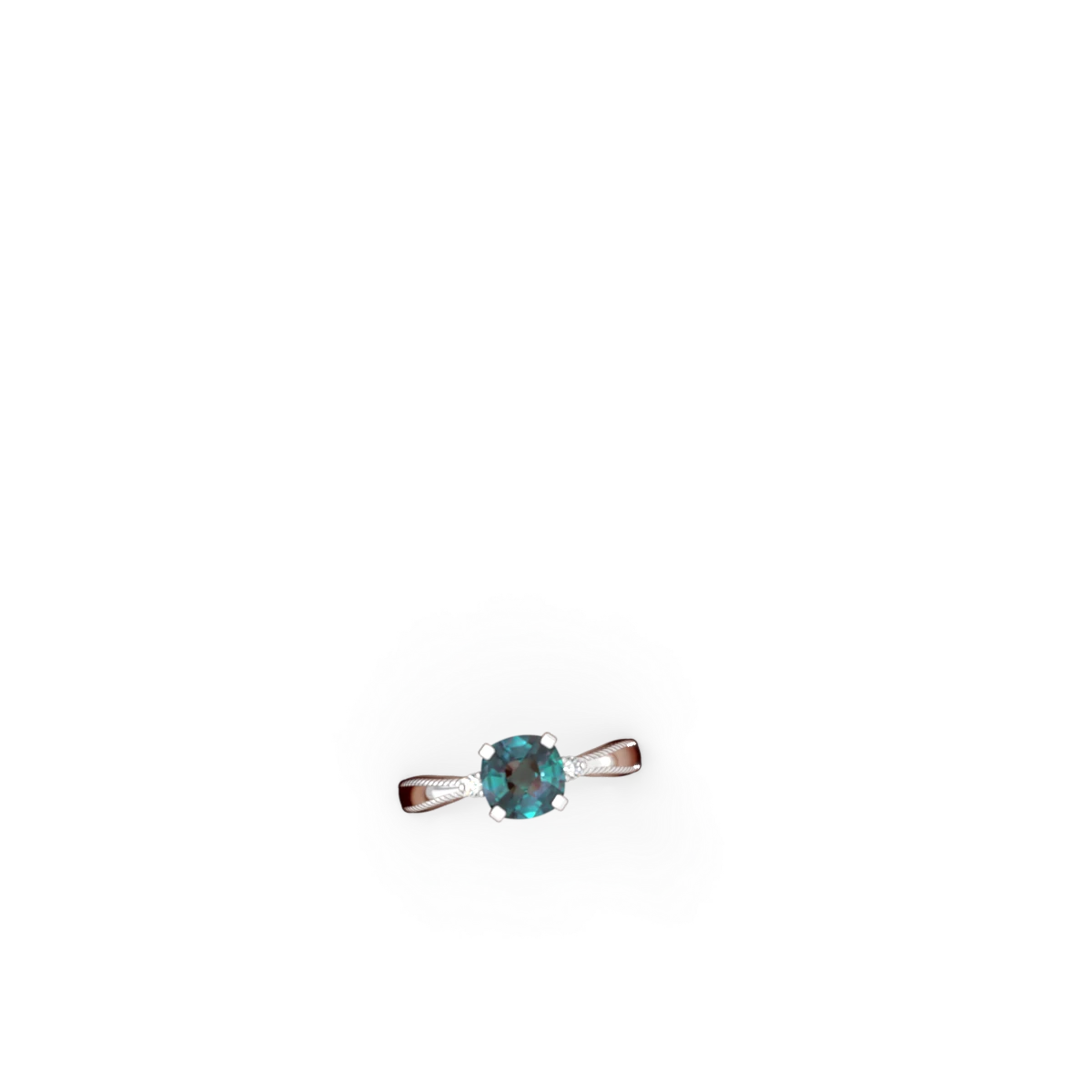 Alexandrite Cushion Rope 14K White Gold ring R2484