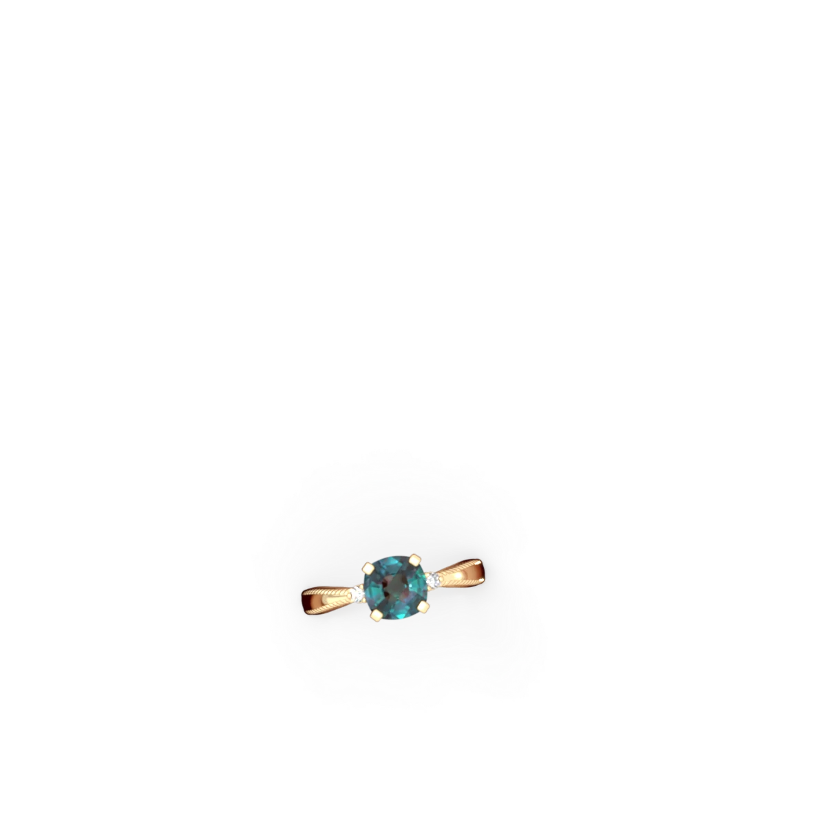 Alexandrite Cushion Rope 14K Yellow Gold ring R2484