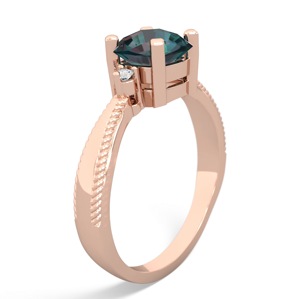 Alexandrite Cushion Rope 14K Rose Gold ring R2484