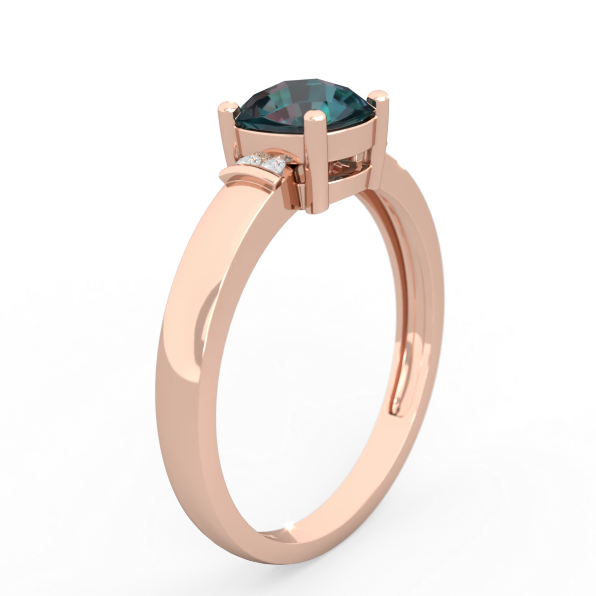 Alexandrite Simply Elegant Cushion 14K Rose Gold ring R2489