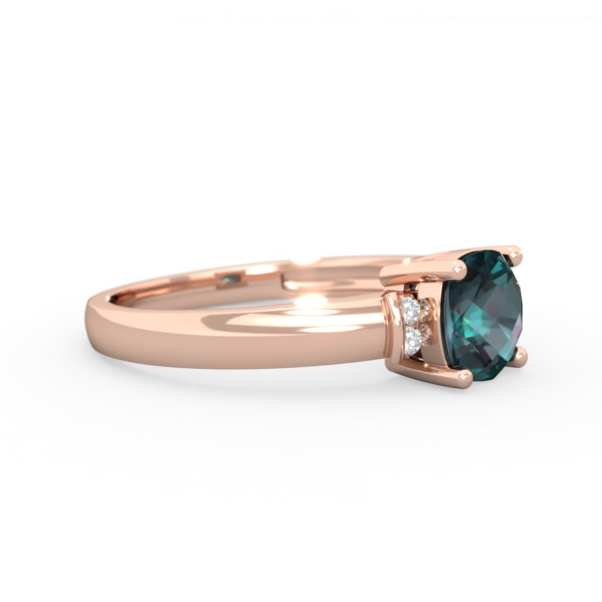 Alexandrite Simply Elegant Cushion 14K Rose Gold ring R2489