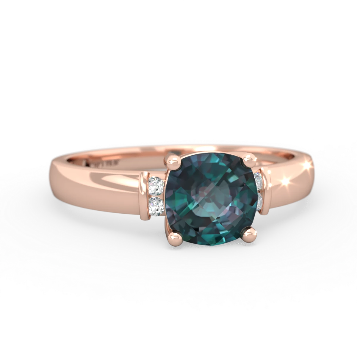 Alexandrite Simply Elegant Cushion 14K Rose Gold ring R2489