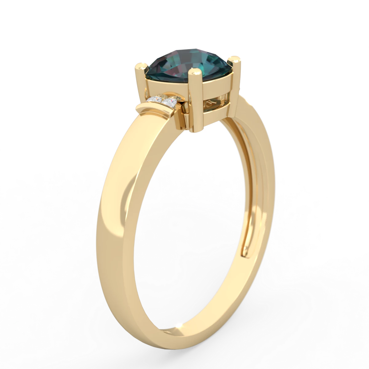 Alexandrite Simply Elegant Cushion 14K Yellow Gold ring R2489