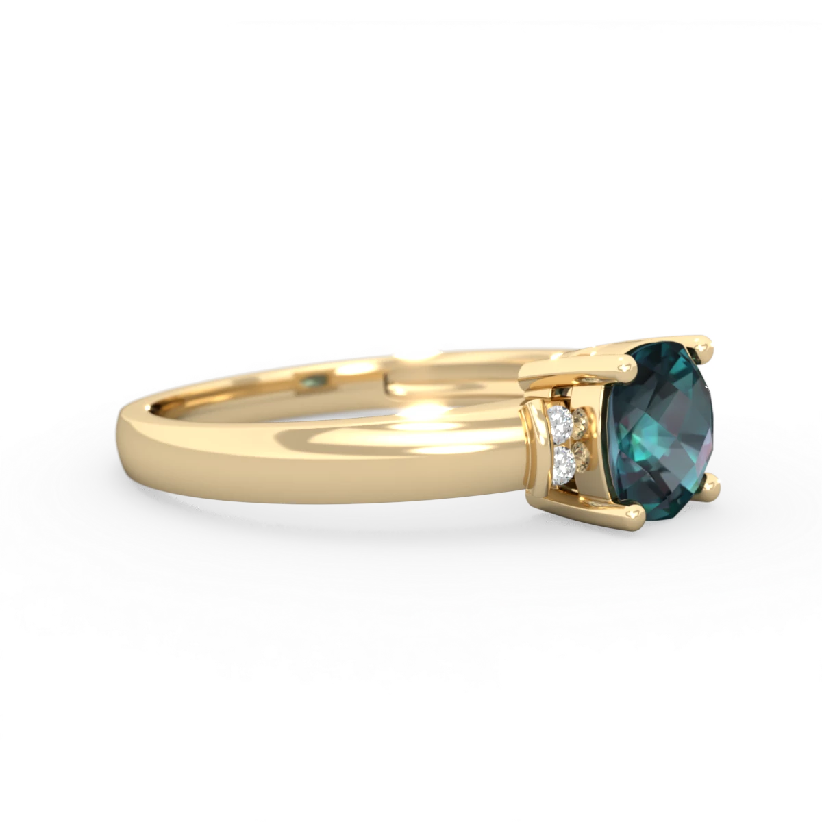 Alexandrite Simply Elegant Cushion 14K Yellow Gold ring R2489