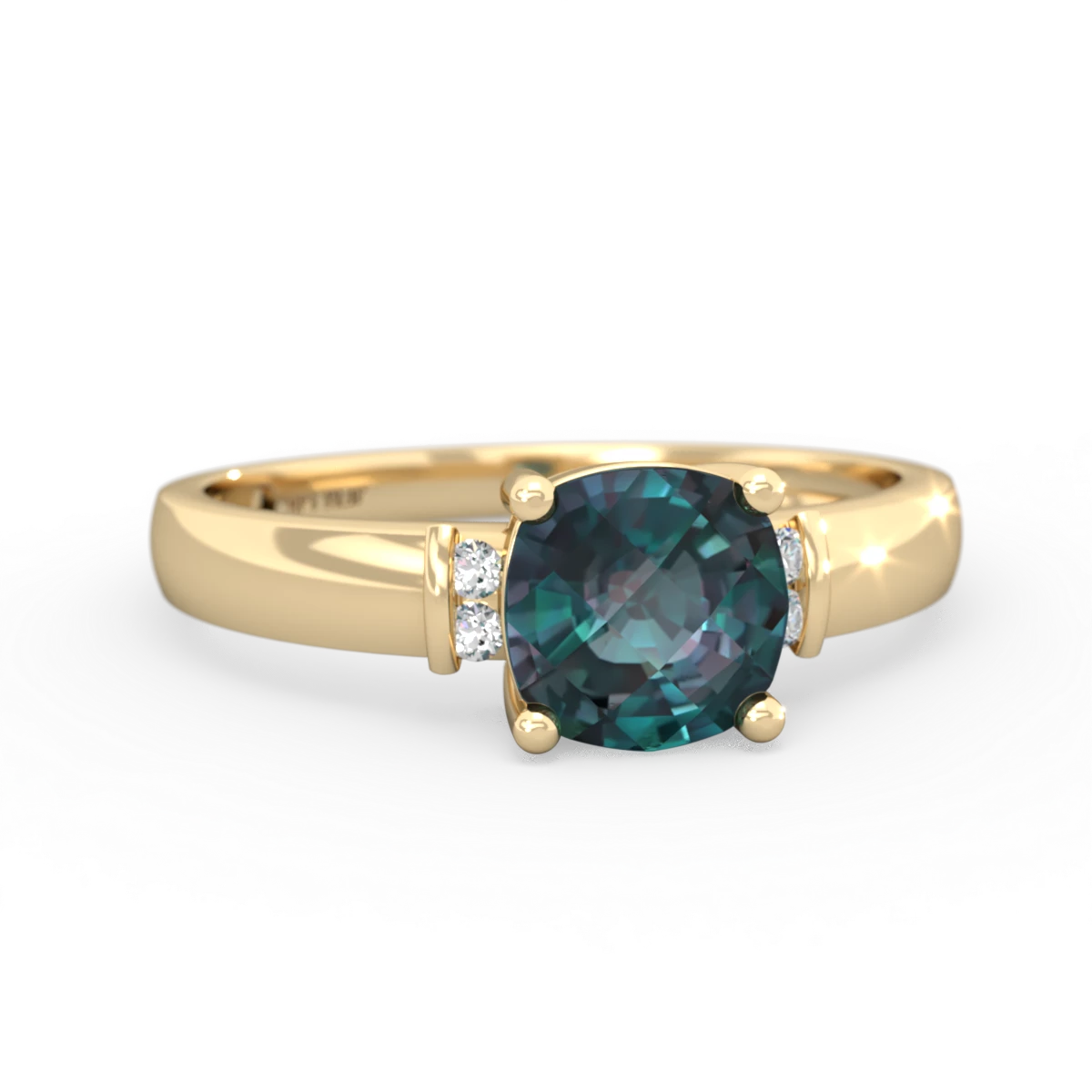 Alexandrite Simply Elegant Cushion 14K Yellow Gold ring R2489