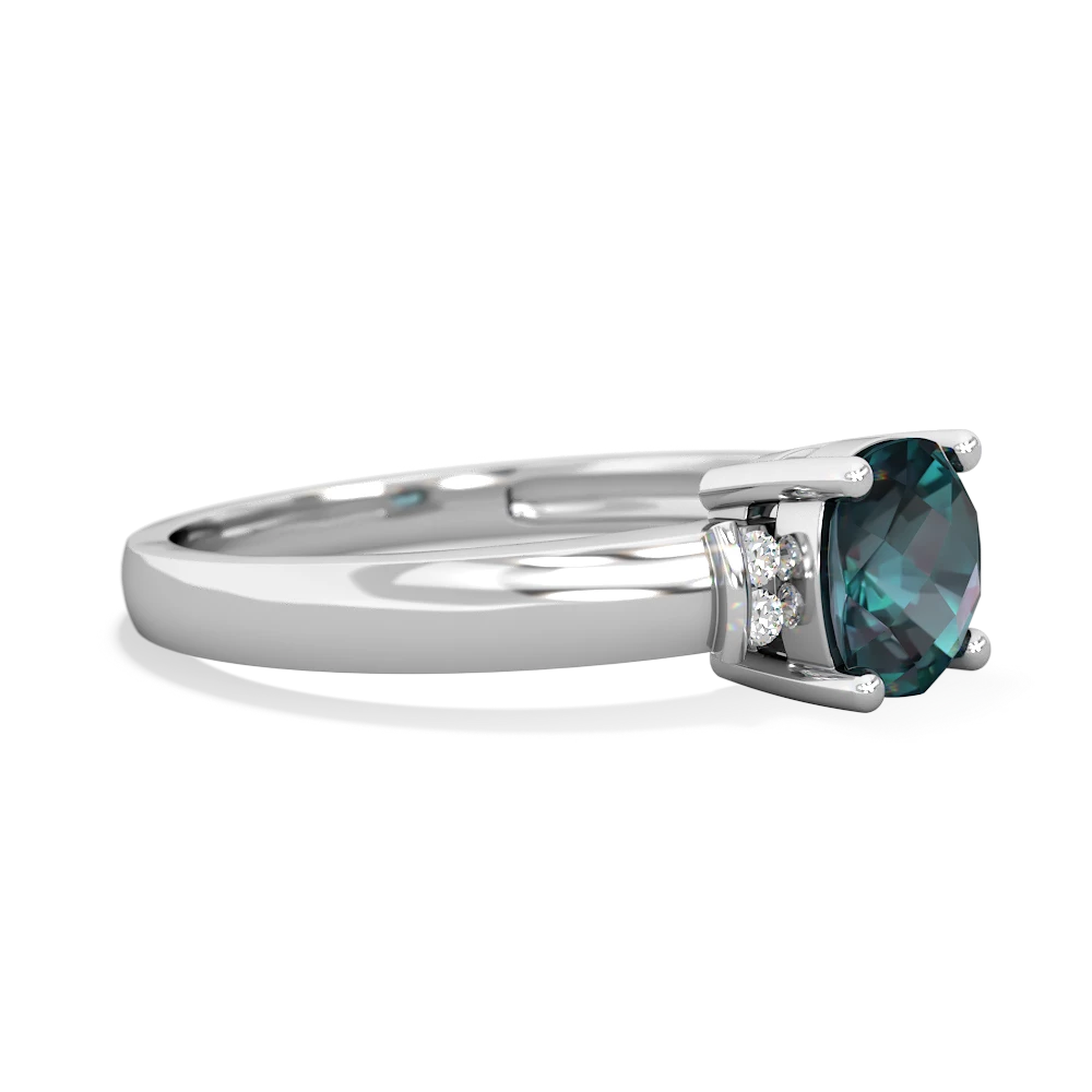 Alexandrite Simply Elegant Cushion 14K White Gold ring R2489