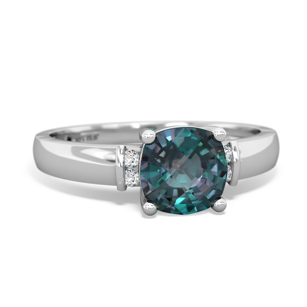 Alexandrite Simply Elegant Cushion 14K White Gold ring R2489