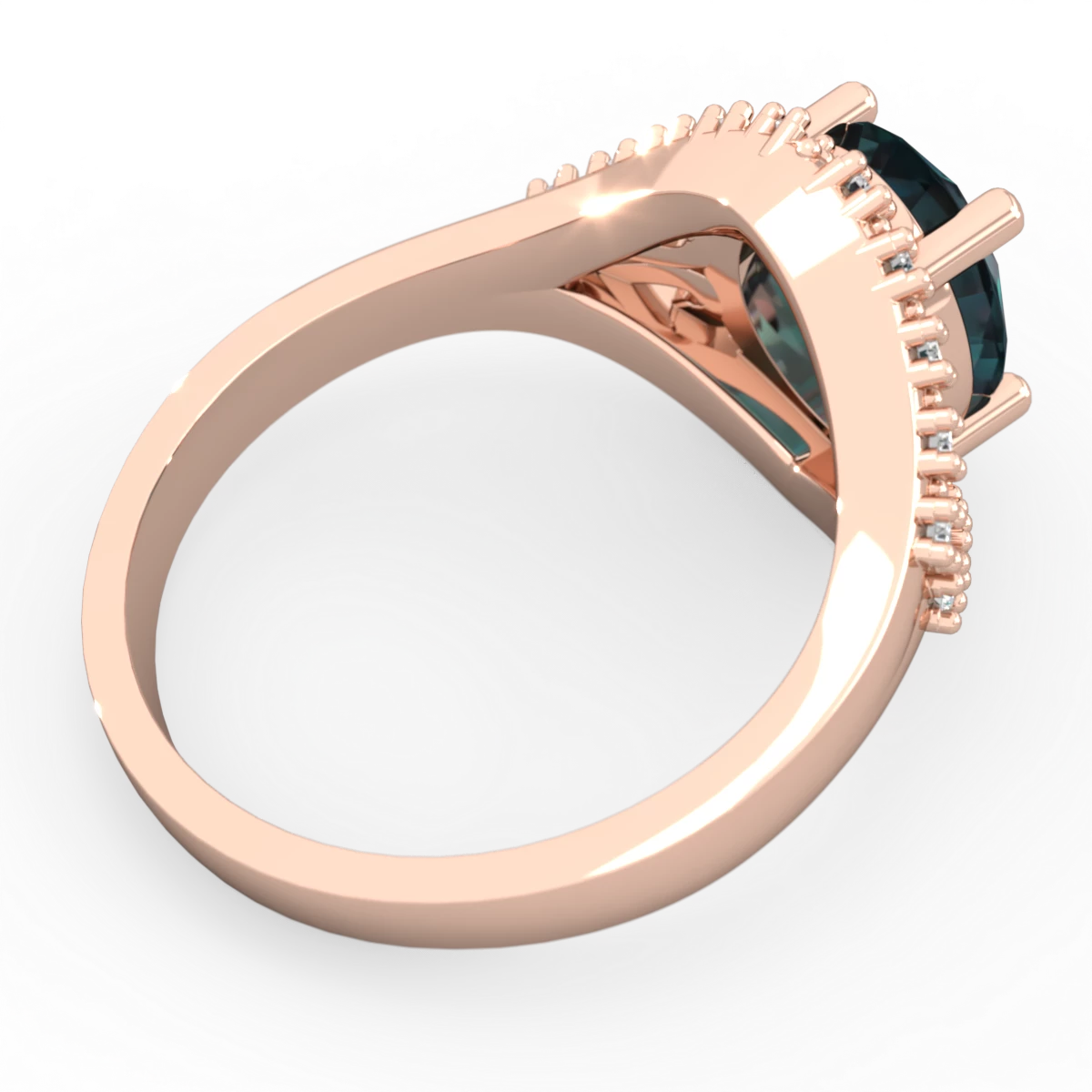 Alexandrite Antique Style Cocktail 14K Rose Gold ring R2564