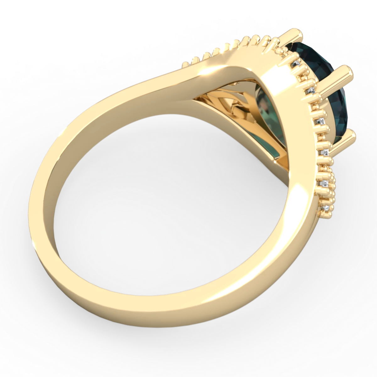 Alexandrite Antique Style Cocktail 14K Yellow Gold ring R2564