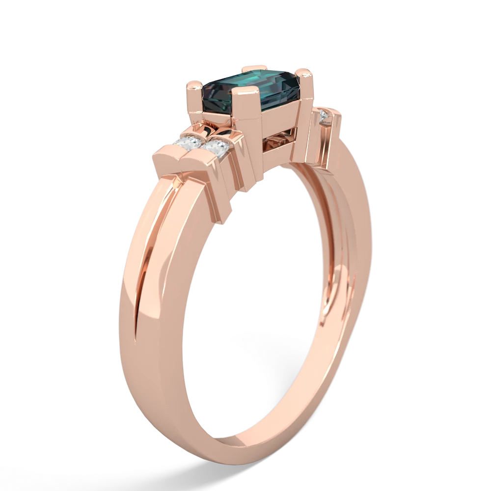 Alexandrite Art Deco East-West 14K Rose Gold ring R2590