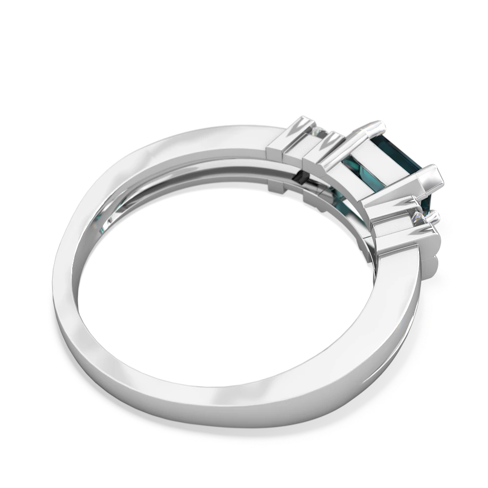 Alexandrite Art Deco East-West 14K White Gold ring R2590